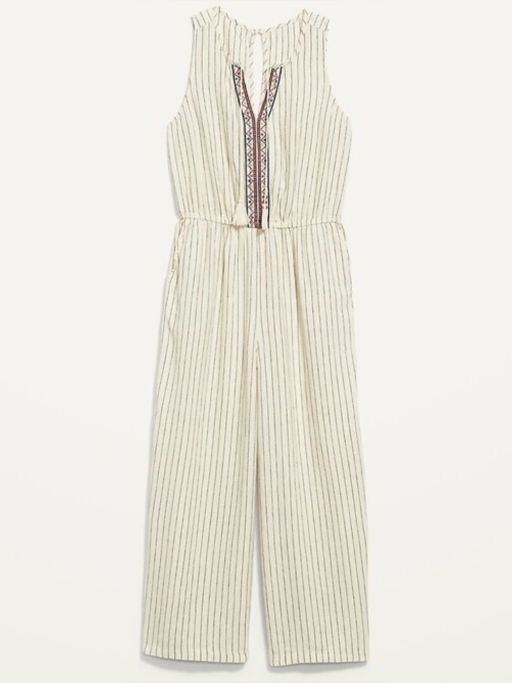 Old Navy NWT Linen-Blend Pinstripe Sleeveless Jumpsuit - Picture 4 of 4